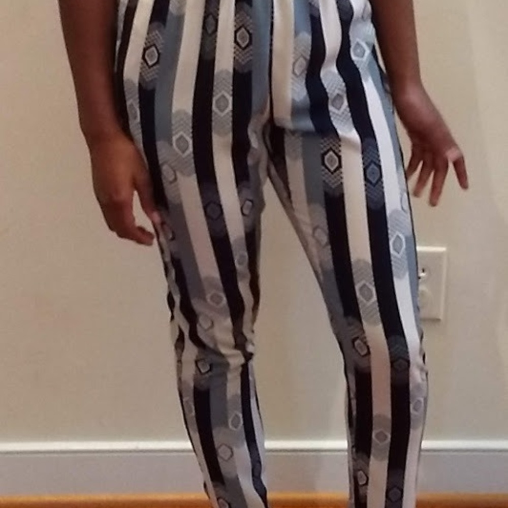 Stripe Print Comfortable Pants